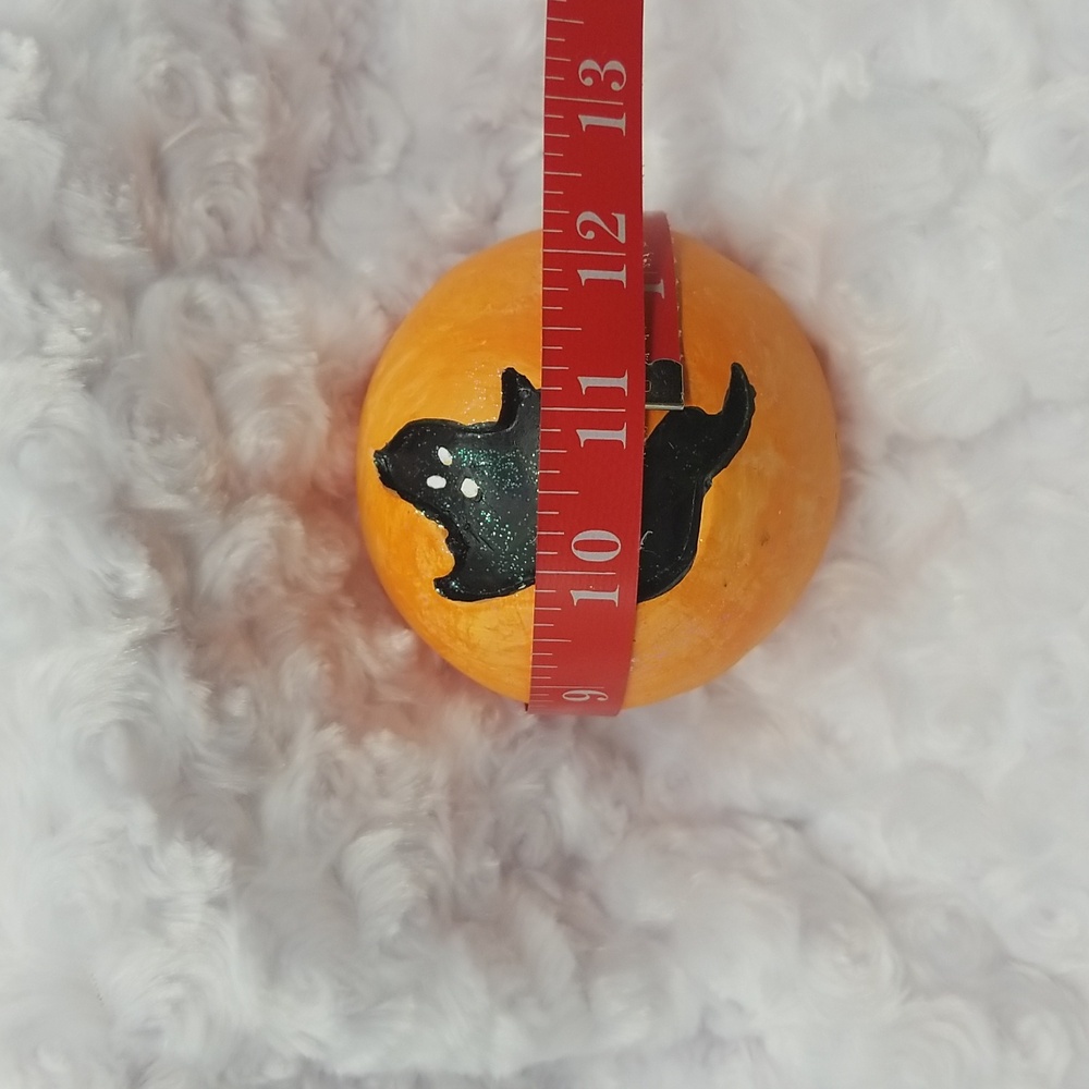 6 Vintage Halloween Decorative Orange & Black Orb Sphere Ball Bowl Filler - Picture 14 of 14